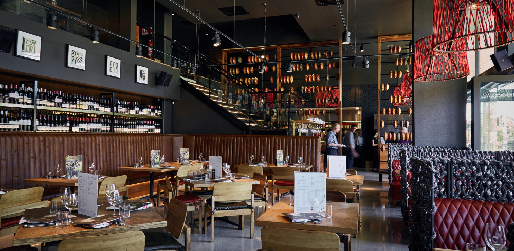 The dining room at Meat and Wine Co in Paramatta