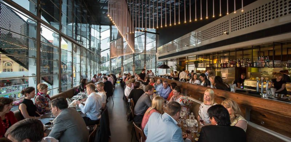 The busy dining room at Taxi Kitchen in Melbourne