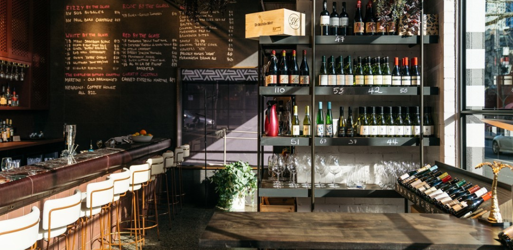 The interior of the Lord Lygon Wine Bar in Carlton