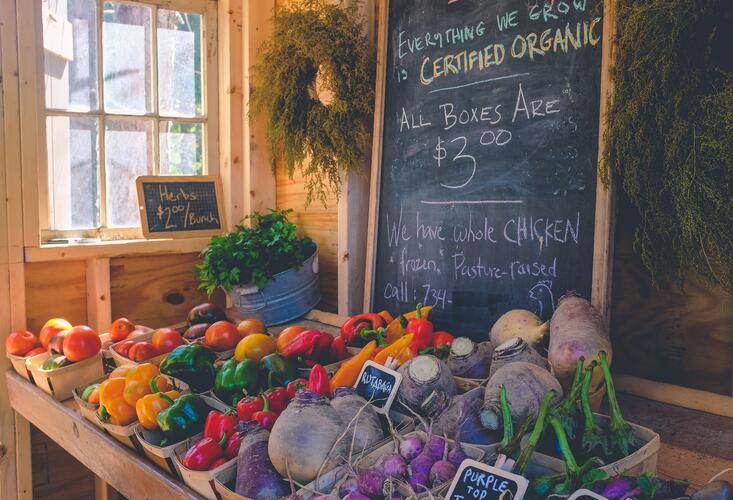 Farmers’ market with wide range of locally produced foods