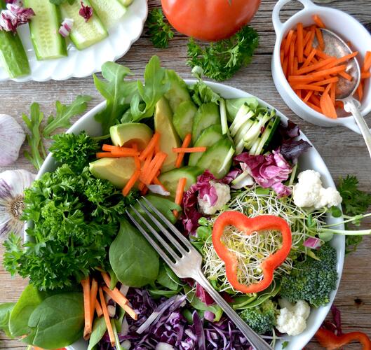  Fresh vegetables in salad: part of gluten-free diet