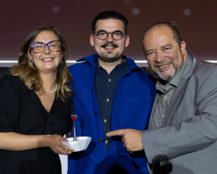 Camille Delcroix, Clara Delcroix et Gilles Goujon au TheFork Awards